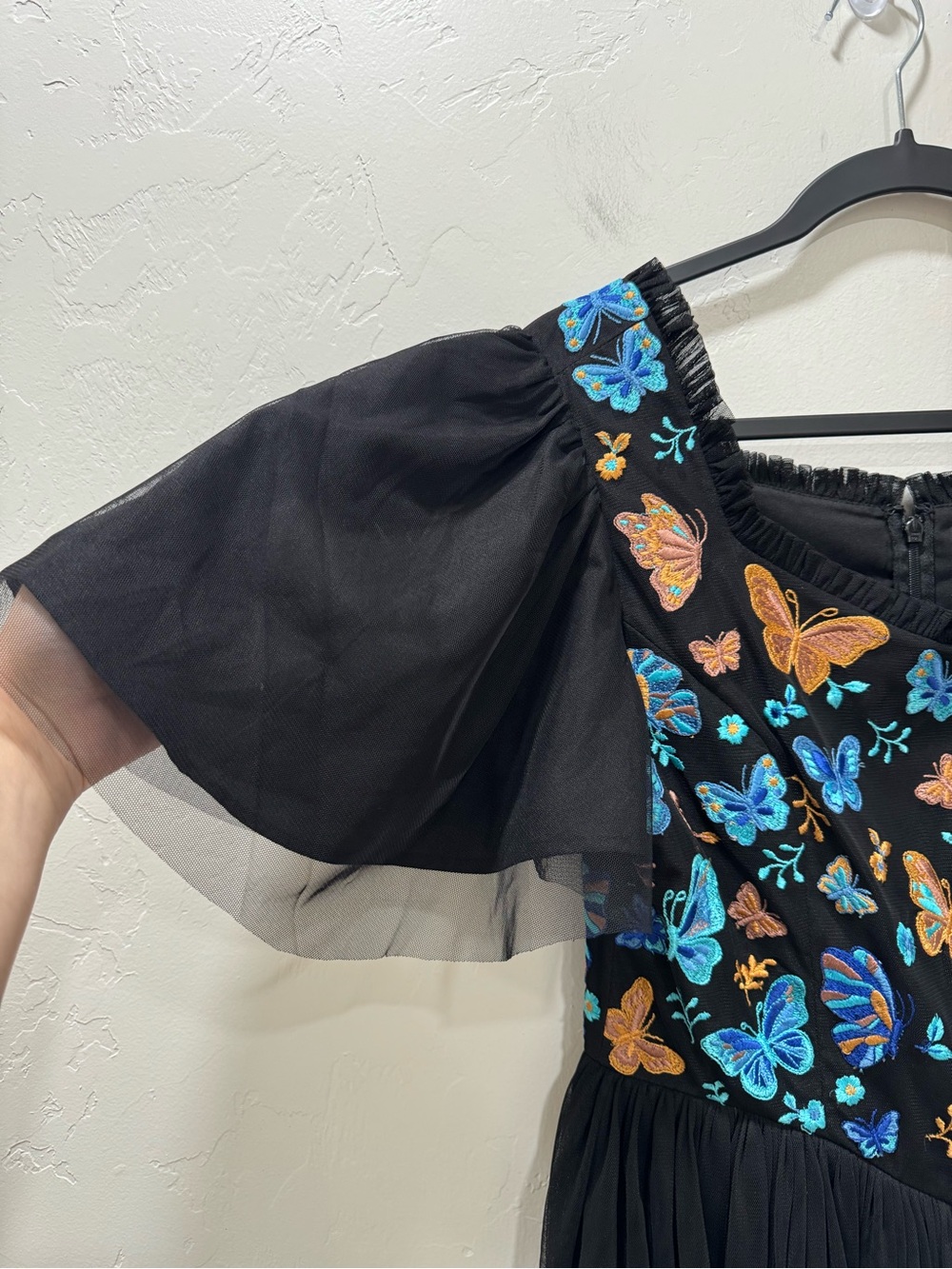 EUC JessaKae Midnight Monarch Dress Butterfly Black Blue Women's Large - Picture 10 of 16